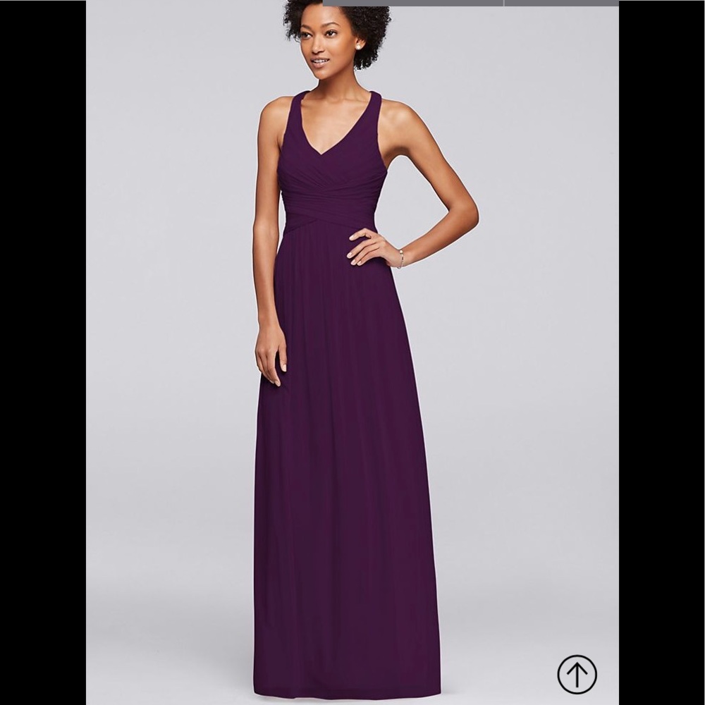 Davids Bridal W10974 Bridesmaid Dress -Plum color